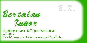 bertalan kupor business card